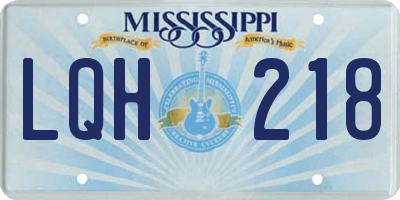 MS license plate LQH218