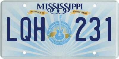 MS license plate LQH231