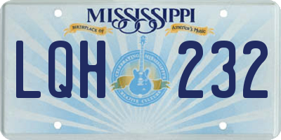 MS license plate LQH232