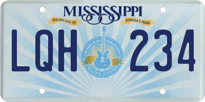 MS license plate LQH234