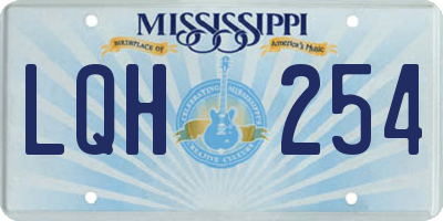 MS license plate LQH254