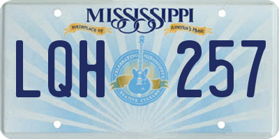 MS license plate LQH257
