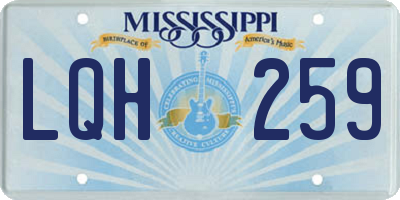 MS license plate LQH259