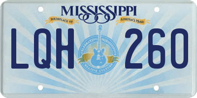 MS license plate LQH260