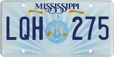 MS license plate LQH275