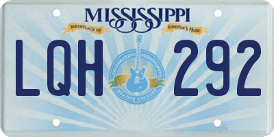 MS license plate LQH292