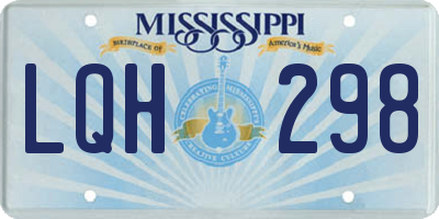 MS license plate LQH298