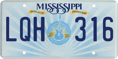 MS license plate LQH316