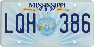 MS license plate LQH386