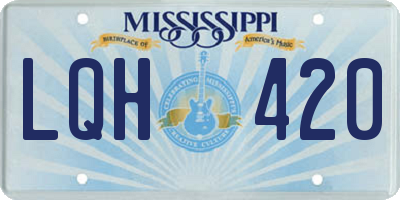 MS license plate LQH420