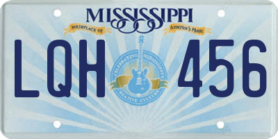 MS license plate LQH456
