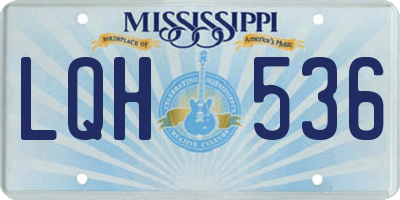 MS license plate LQH536