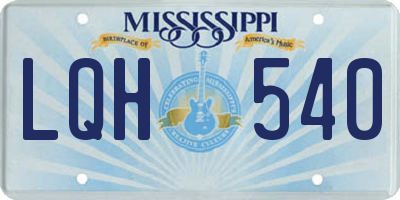 MS license plate LQH540