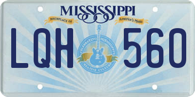 MS license plate LQH560