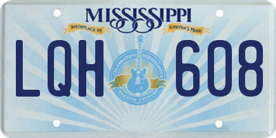 MS license plate LQH608