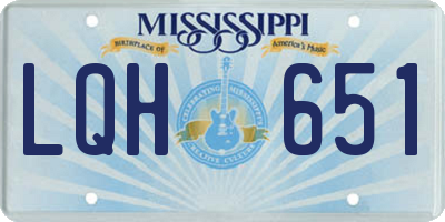 MS license plate LQH651