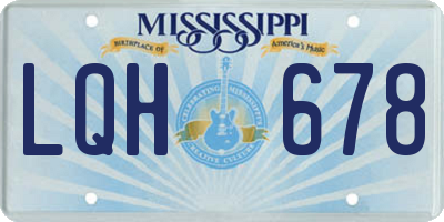 MS license plate LQH678