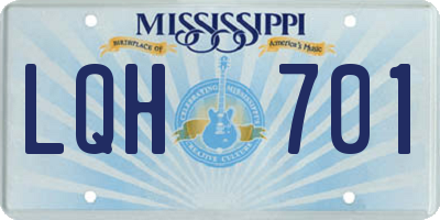 MS license plate LQH701