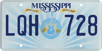 MS license plate LQH728