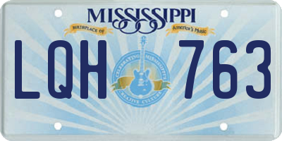 MS license plate LQH763