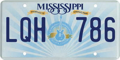 MS license plate LQH786