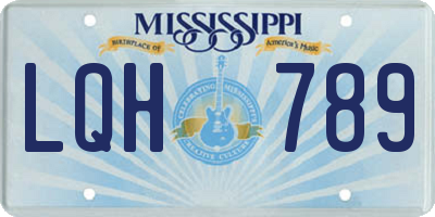 MS license plate LQH789
