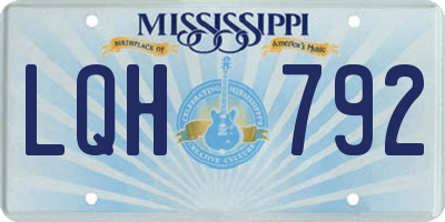 MS license plate LQH792