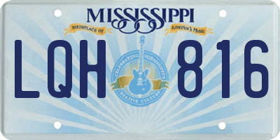MS license plate LQH816