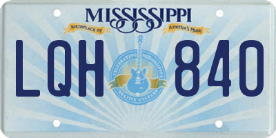 MS license plate LQH840