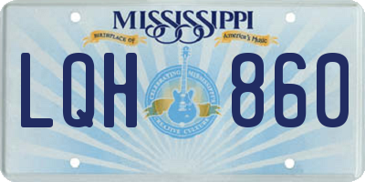 MS license plate LQH860