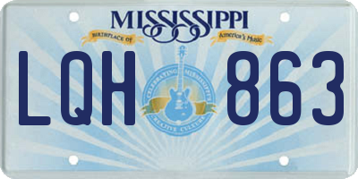 MS license plate LQH863