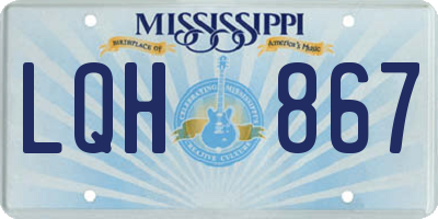 MS license plate LQH867