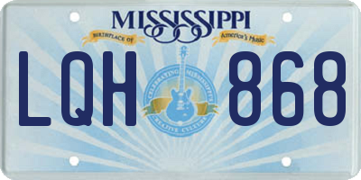 MS license plate LQH868