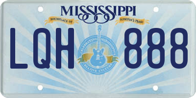 MS license plate LQH888