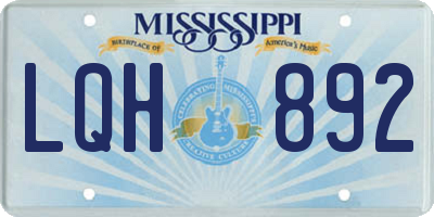 MS license plate LQH892
