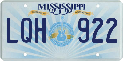MS license plate LQH922