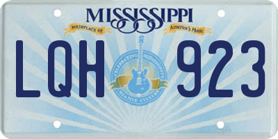 MS license plate LQH923