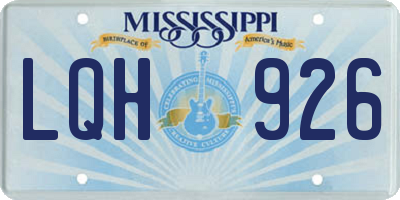 MS license plate LQH926
