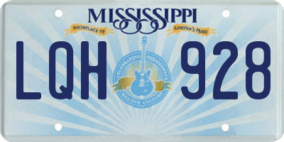 MS license plate LQH928