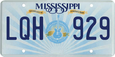 MS license plate LQH929