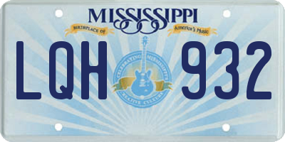 MS license plate LQH932
