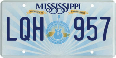 MS license plate LQH957
