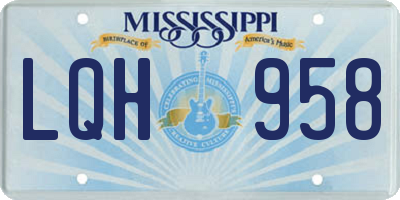 MS license plate LQH958