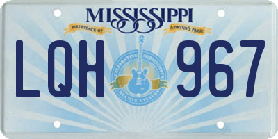 MS license plate LQH967