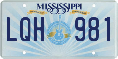 MS license plate LQH981
