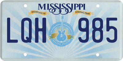 MS license plate LQH985