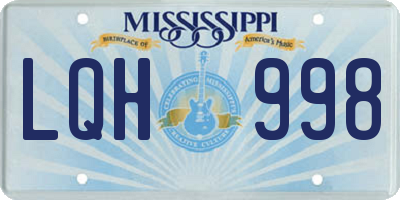 MS license plate LQH998