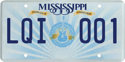 MS license plate LQI001