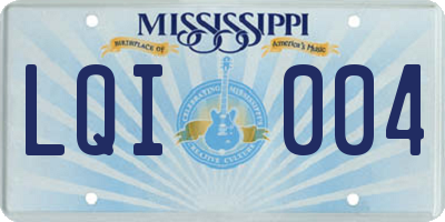 MS license plate LQI004