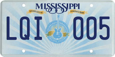 MS license plate LQI005